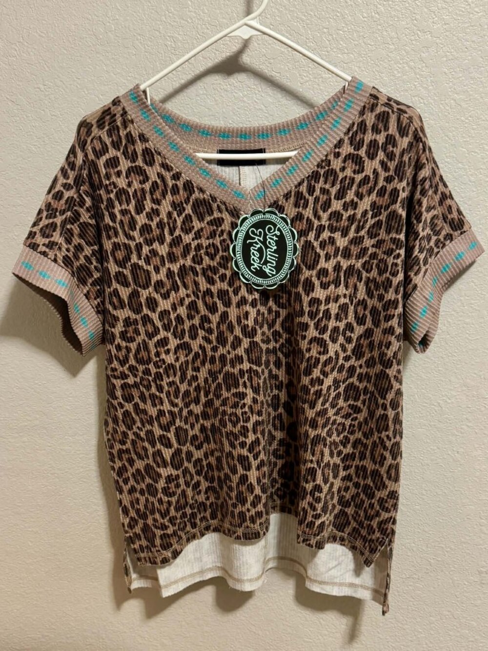 Wild West Leopard Top By Sterling Kreek-Size XL, New with Tags!